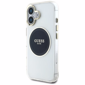Guess IML Metal Colored Circle Classic Logo MagSafe ümbris jaoks iPhone 16 - must