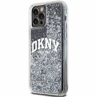 DKNY Liquid Glitter Big Logo iPhone 12 Pro/12 Ümbris - Must