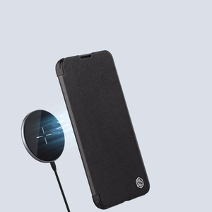 Nillkin Qin Cloth Pro Case чехол для iPhone 14 Plus с защитой камеры флип-чехол серый