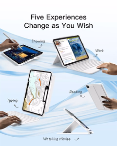 Inateck KB04122 AceTouch klaviatuuriga ümbris seadmele iPad 10.9–11", valge