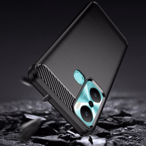 Carbon Ümbris ümbris jaoks Infinix Hot 20 Play flexible silicone carbon cover must