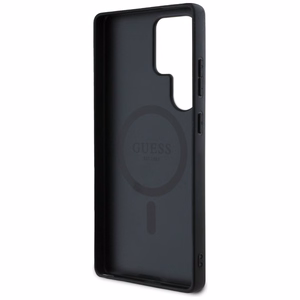 Guess Leather 4G Colored Ring Classic Logo MagSafe Ümbris Samsung Galaxy S25 Ultra must
