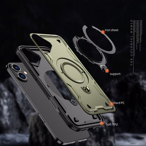 Hybrid Armor Trendy Ümbris with MagSafe jaoks iPhone 16 Plus - Roheline
