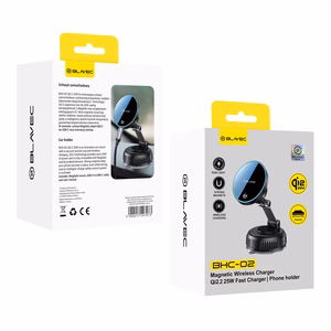 Blavec Car hoidja BHC-02 Qi2.2 25W vacum magnetic with induction laadija to windshield (BHC02-QI2PMWIB)must