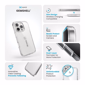 Speck GemShell ümbris iPhone 16 Pro-le, Clear