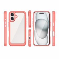 Outer Space Ümbris with Gel Frame jaoks iPhone 16 Plus - Punane