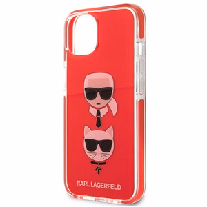 Karl Lagerfeld Karl&Choupette Head ümbris iPhone 13 / 14 / 15 jaoks, punane