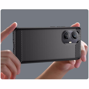 Carbon Ümbris ümbris jaoks Realme 10 Pro+ flexible silicone carbon cover must