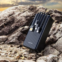 Dudao K11 Max 30000mAh Powerbank koos sisseehitatud kaablitega - must