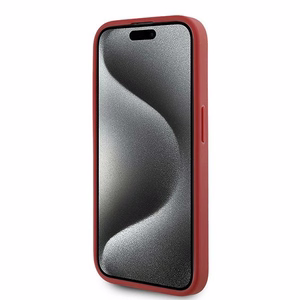 Karl Lagerfeld Diagonal Quilted Script ümbris jaoks iPhone 15 Pro - punane