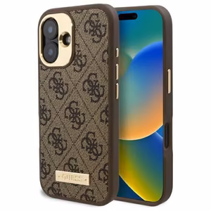 Guess 4G Logo Plate MagSafe iPhone 16 Plus Ümbris - Brown