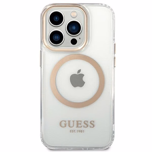Guess GUHMP14XHTRMD iPhone 14 Pro Max 6.7 "kuldne / kuldne hard ümbris Metal Outline Magsafe