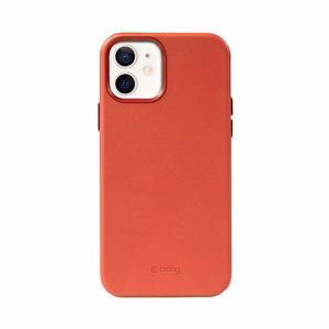 Crong Essential Cover Magnetic kunstnahast ümbris seadmele iPhone 12 / iPhone 12 Pro, MagSafe'iga, punane