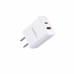 Phone laadija VEGER USB A + Typ C PD QC3.0 3A 30W VLS302U valge