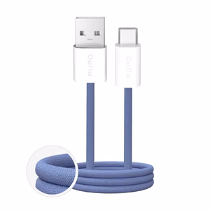 Puro Fabrik 2.0 10W USB-A - USB-C Braided Kaabel 1.5m - sinine