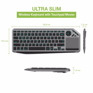 Techly ICTB9801TB klaviatuur RF juhtmevaba + Bluetooth QWERTY US English must