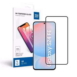 Karastatud klaas Samsung Galaxy A27 5G / S24 FE-le (täisliim / ümbrisega sobiv) Blue Star 5D must