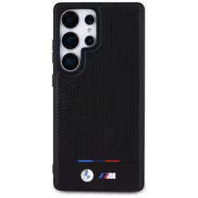 BMW Leather Tricolor Stripe MagSafena Samsung Galaxy S25 Ultra Ümbris - must