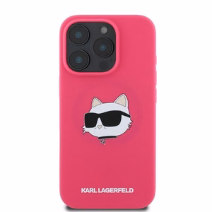 KARL LAGERFELD ümbris jaoks IPHONE 16 Pro Max compatible with MagSafe KLHMP16XSCHPPLF (Sil Choupette Head Print) fuschia