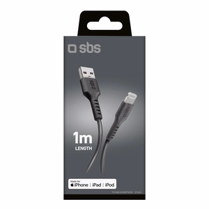 SBS TECABLEUSBIP589K USB-A - Lightning Kaabel 1m MFi Certified - must