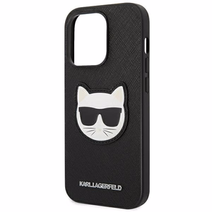 Karl Lagerfeld Saffiano Choupette Head Patch Case iPhone 14 Pro jaoks - must