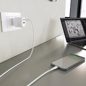 Puro PROLITE 20W USB-A / USB-C wall laadija + USB-C - USB-C kaabel 1.2m - valge