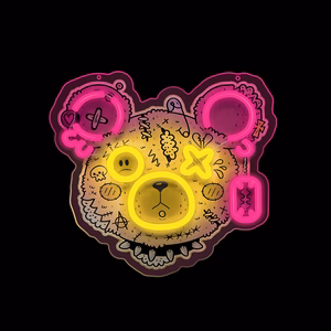 Неон ART LED PUNK TEDDY BEAR розовый жёлтый FLA01 Forever Light
