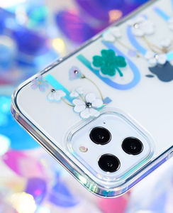 Kingxbar Lucky Series чехол украшенный оригинальными кристаллами Swarovski iPhone 12 mini прозрачный (Clover)