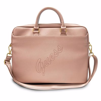Guess Saffiano Script 16" Laptop Bag - roosa