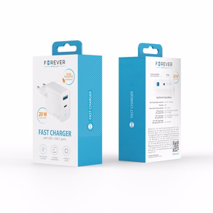Forever TC-06-20AC PD QC laadija 1x USB-C 1x USB 20W valge