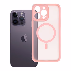FULL MATTE MAG COVER Ümbris compatible with MagSafe jaoks IPHONE 14 Pro Max jasny różowy