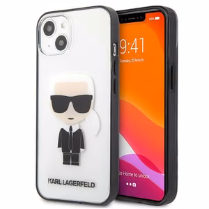 Karl Lagerfeld Iconik Karl ümbris iPhone 13 mini jaoks - Läbipaistev