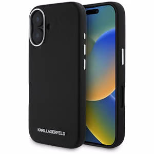 Karl Lagerfeld Saffiano Full Wrapped Elongated Metal Logo MagSafe Ümbris jaoks iPhone 16 - must