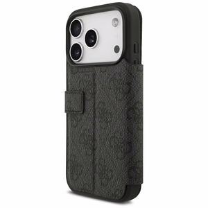 Guess Book 4G Metal Logo klappümbris iPhone 18 Pro / 17 Pro jaoks, must
