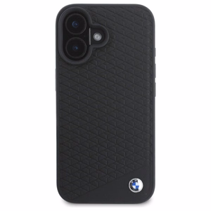 BMW Sign Leather Diamond Metal Logo MagSafe iPhone 16 Ümbris - must