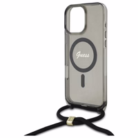 Guess Crossbody Cord Script MagSafe Ümbris jaoks iPhone 16 Pro Max - must
