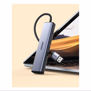 Ugreen CM475 multifunktsionaalne jaotur USB 3.0 - 3x USB / Ethernet RJ-45 / USB Type-C PD - hall