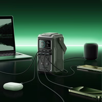 Powerbank Joyroom JR-PBF10 75000mAh 100W 3x USB-C 3x USB-A kokkupandava taskulambi ja käepidemega - roheline