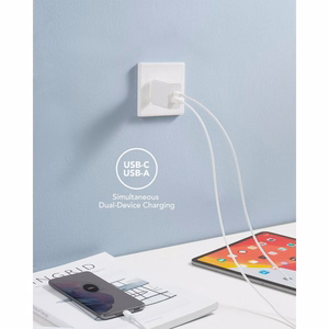 Phone laadija VEGER USB A + Typ C PD QC3.0 3A 30W VLS302U valge