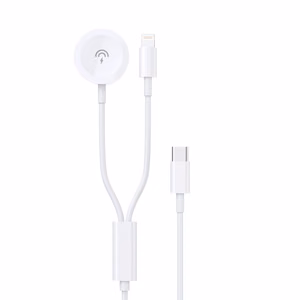 USB cable Dudao A12MAX-2in1 USB-C to iWatch/Lightning 20W 1.2m white