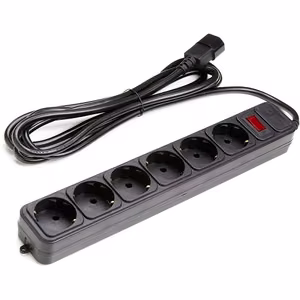 UPS-Rated Extension Cord 3m, 6 sockets, koos switch must