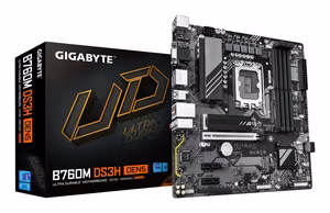 GIGABYTE B760M DS3H GEN5 emaplaat - toetab Intel Core 14. põlvkonna protsessoreid, 6+2+1 faasiline digitaalne VRM, kuni 5600MHz DDR5, 2xPCIe 4.0 M.2, 2.5GbE LAN, USB 3.2 Gen2