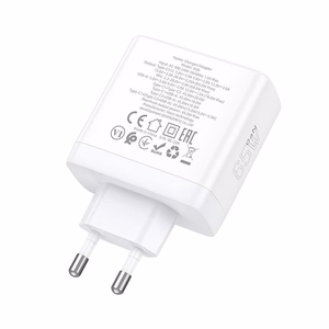 Phone Laadija Hoco 2 x USB C + USB A GaN QC PD 65W N30 valge