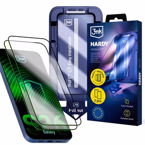 3mk Hardy Hardura 9H LCD karastatud klaas aplikaatoriga Samsung Galaxy S26 Plus jaoks, must (2 tk)