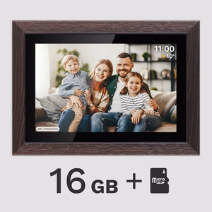 Kruger&Matz FRAMEO Wi-Fi 10,1-tolline digitaalne pildiraam puitraamiga