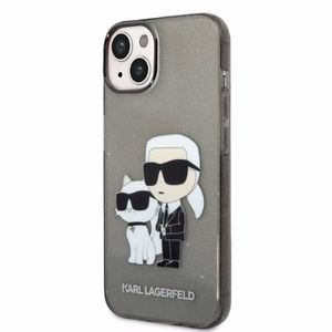 Karl Lagerfeld Glitter Karl&Choupette ümbris jaoks iPhone 14 Plus - must