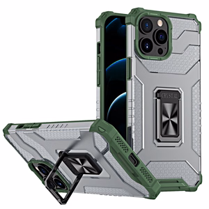 Crystal Ring Case прочный защитный чехол с подставкой для iPhone 13 Pro Max зелёный