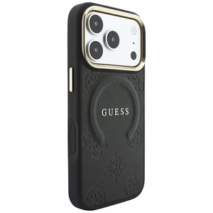 Ümbris mudelile IPHONE 18 Pro/17 Pro ühildub MagSafe'iga (Saffiano Peony Ring) (värv: must)