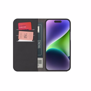 Puro Wallet Detachable MagSafe 2в1 PU Leather Чехол с клапаном и кошельком для iPhone 15 Pro Max - чёрный
