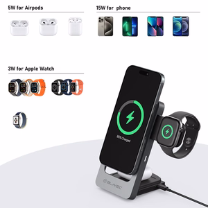 Blavec induktsioonlaadija BQI-05 Qi 15W magnetiline Magsafe 3 in 1 UniCharge (BQI05-QIMS) hõbedane